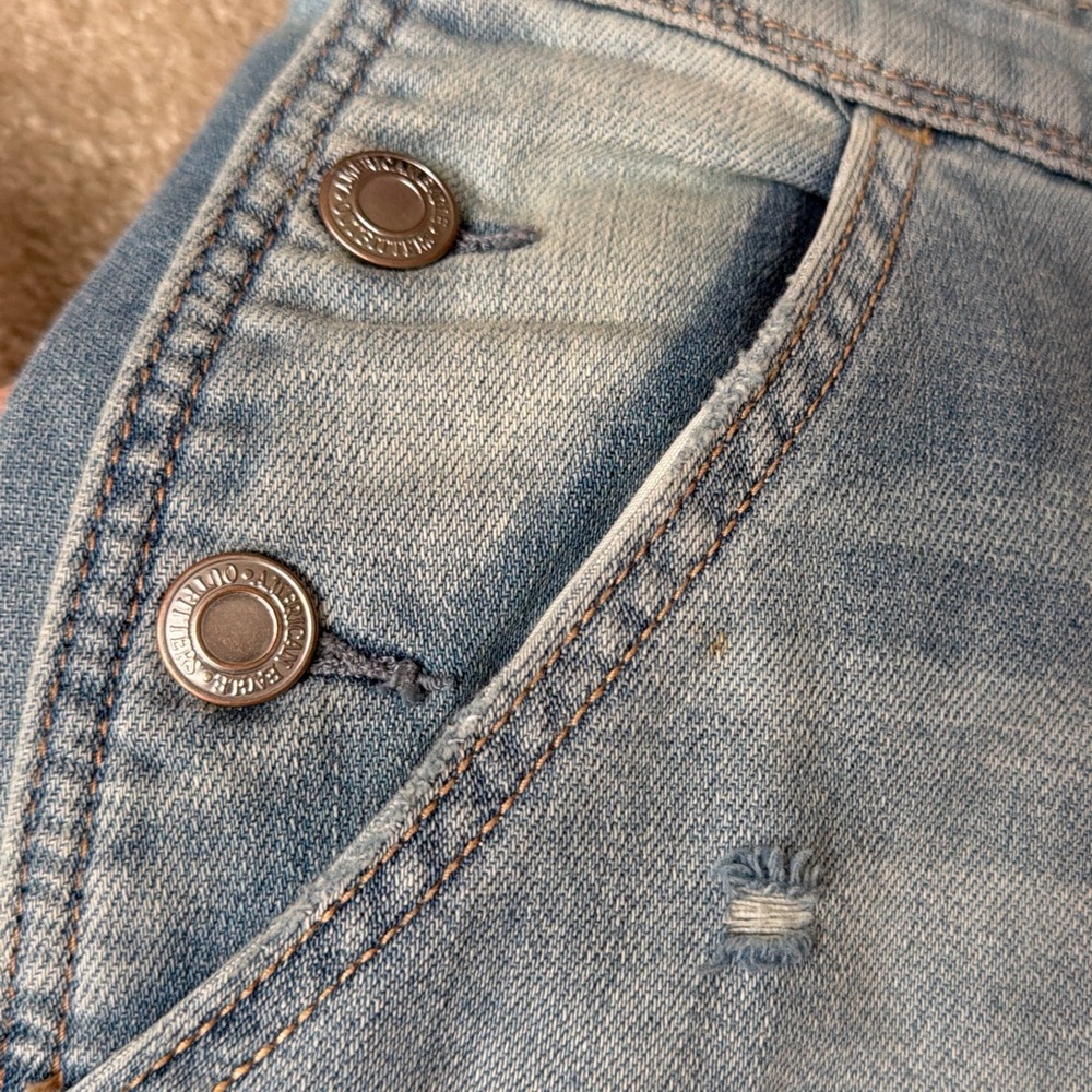 American Eagle Outfitters Light Blue Denim Overalls - Picture 7 of 8